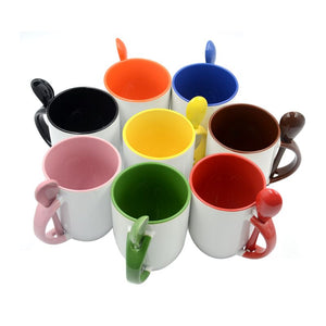 12oz Ceramic Sublimation Mug with Spoon