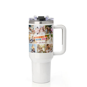 40OZ Sublimation Trval Mug Sublimation Tumbler with Plastic Handle