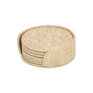 Burlap Coaster Sublimation Blanks Set(6 pcs) and Holder-Round/Square Design