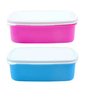 Kids Plastic Sublimation Lunch Box Blank with Metal Insert-Pink/Blue