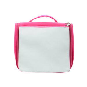 Lady's Sublimation Wash Bag-Black/Pink