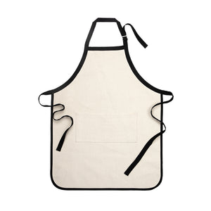 Linen Sublimation Apron with Black Edge and Strip
