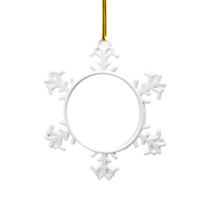 Metal Xmas Sublimation Snowflower Ornaments-White