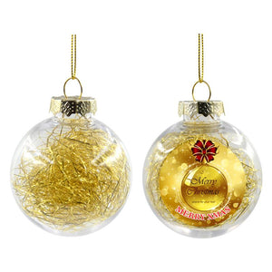 Plastic Christmas Sublimation Christmas Balls With Glitters