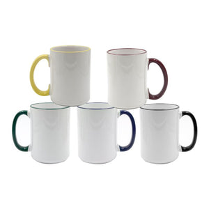 Rim Handle 15oz Sublimation Mug Blanks