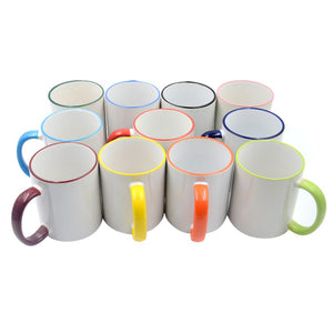 Rim Handle Sublimation 11OZ Mugs-11 Colors