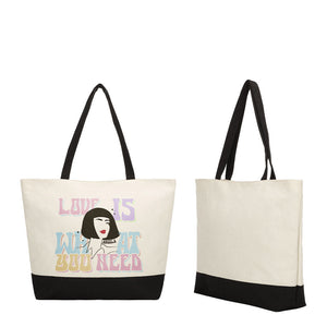 Sublimation Shopping Bags With Black Base-Flax/Natural Linen-36x48cm