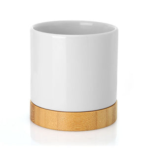 Sublimation Flower Pot with Bamboo Tray Base