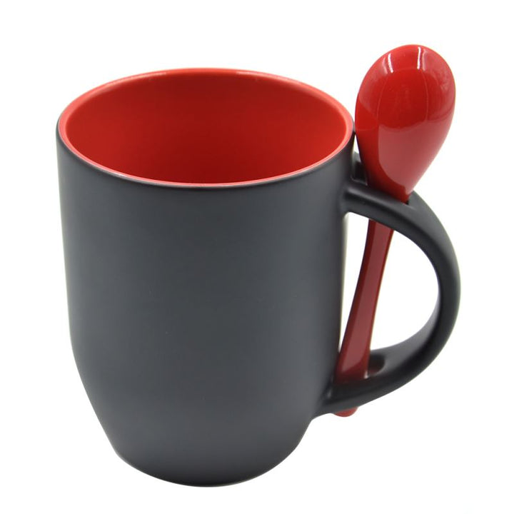 12OZ Frosted Color Changing Mugs Full Color Sublimation Spoon Mug Blank