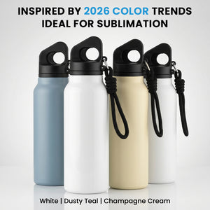 20OZ/600ML Quick-Open Stainless Steel Water Bottle Sublimation Blanks with Portable Wrist Strap