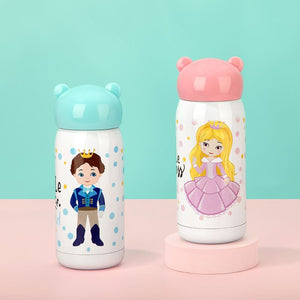 300ml Bear Design Stainless Steel Sublimation Baby Bottles for Kids-Pink/Blue