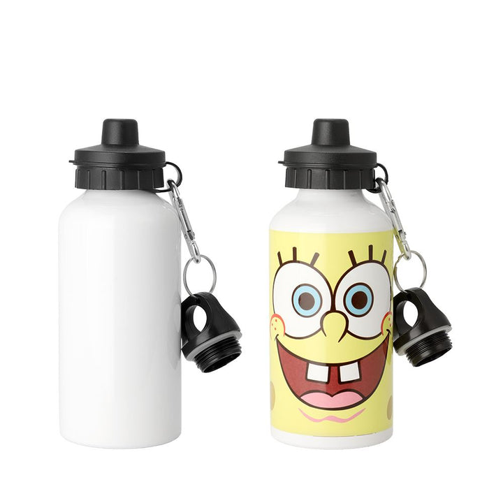 400ml High-Quality Bulk Aluminum Sublimation Water Bottles-Silver/White