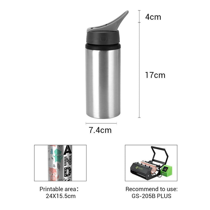 600ML Portable Aluminum Water Bottles Sublimation Settings