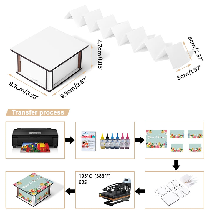 MDF Custom Photo Album Box Sublimation Pull Out Photo Box