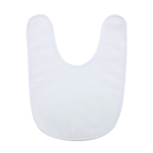 Fleece Sublimation Baby Bibs-White