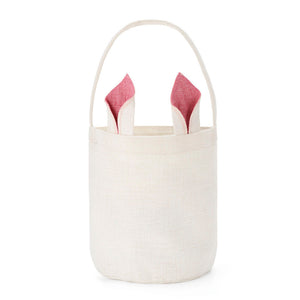 Linen Sublimation Easter Baskets-Natural with Pink Ear/Pink Ear/Green Ear/Blue Ear-Dia7.8"*H9.8"