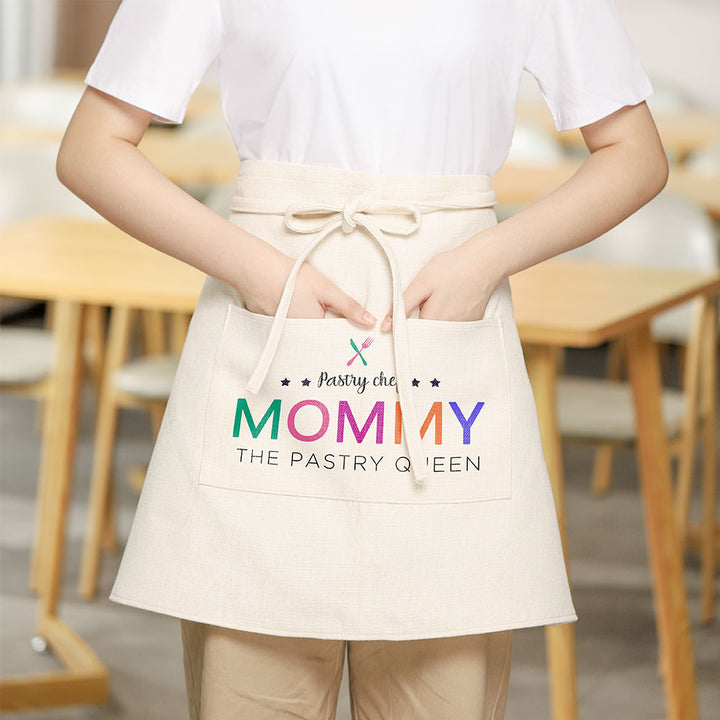 Linen Waist Sublimation Aprons with Pockets