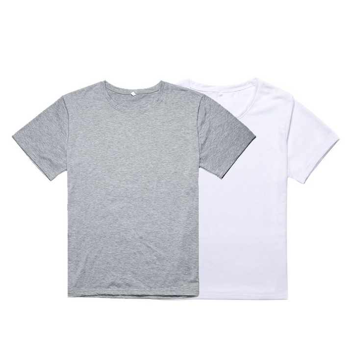 Men's Polyester T-shirts for Sublimation-WhiteGrey