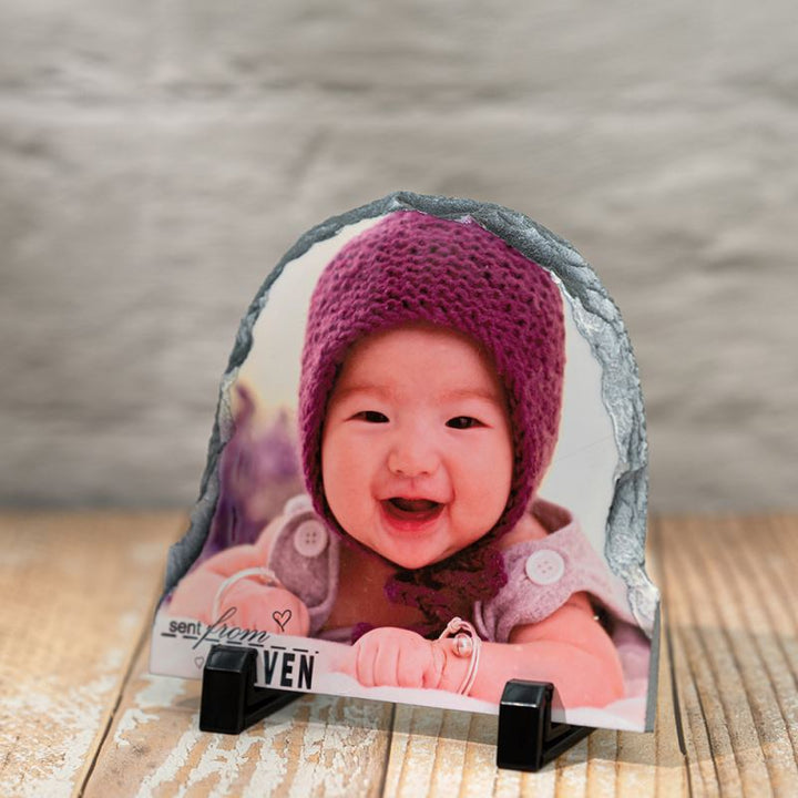 Photo Slate Sublimation Blank With Small Half Round Design