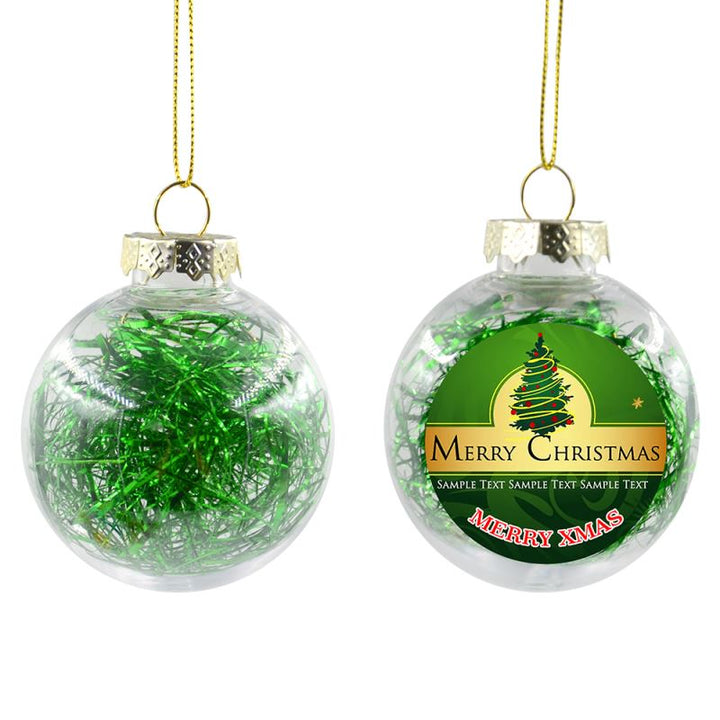 Plastic Sublimation Christmas Christmas Balls With Glitters
