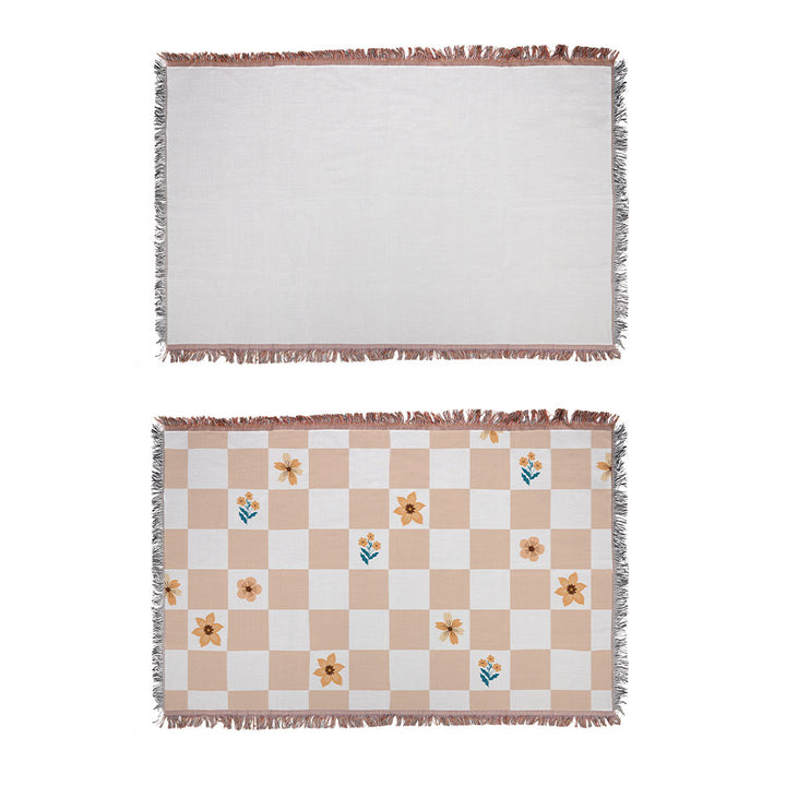 Sublimation Blanket Blanks Wholesale Throw Blanket – Soft 100% Polyester, Tassel Fringe, Hemmed Edges