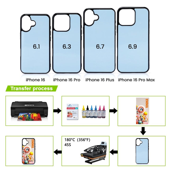 Ready-to-ship iPhone 16 Sublimation Phone Cases Blanks