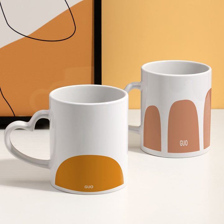 sublimation mug with heart handle