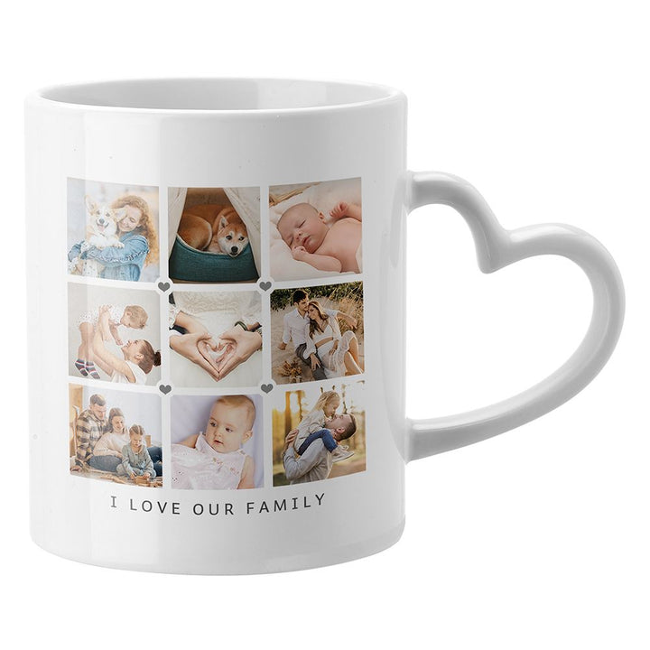 11OZ White Heart Handle Sublimation Mug